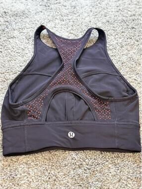 Lululemon Black and Red Laser Cut Racerback Sports Bra